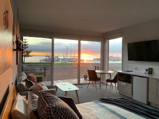 Watch the sunrise from King Bed, Studio 1