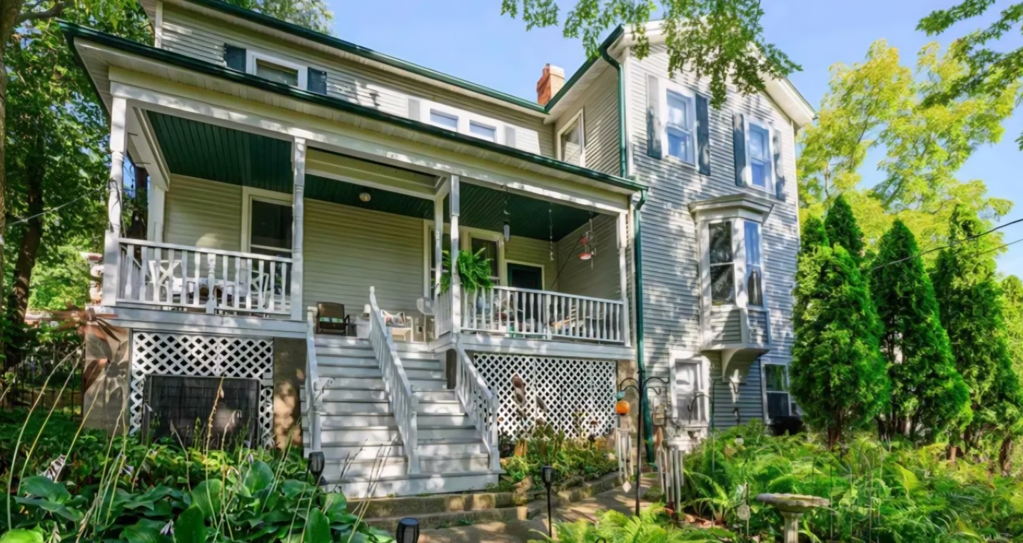 Avery House Veranda Porch Garden in Galena