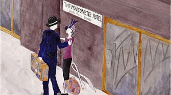 Vintage-style illustration of The Maisonette Hotel