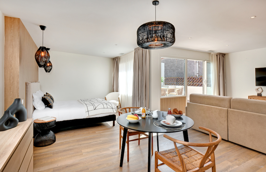 Vue d'ensemble de l'appartement Paulilles à Collioure depuis l'entrée