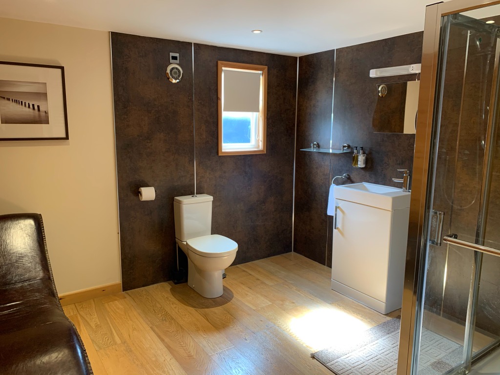 Ensuite Shower in Cathedral Lodge at Riverside Lodges in Ripon