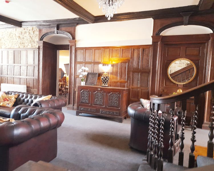 Medieval oak panelled living room
