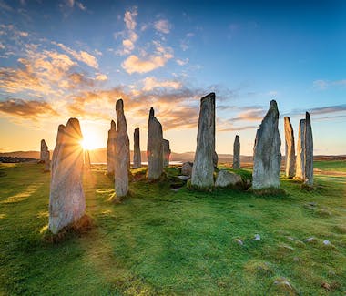 The Callanish Stones are an arrangement of standing stones on the Isle of Lewis, Outer Hebrides