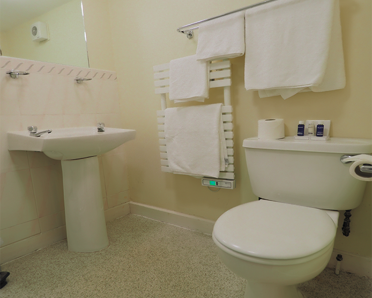 Clean bathroom in the Royal Hotel, Stornoway, Isle of Lewis