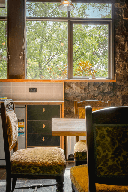 Birchtree Bower view out window from dining table