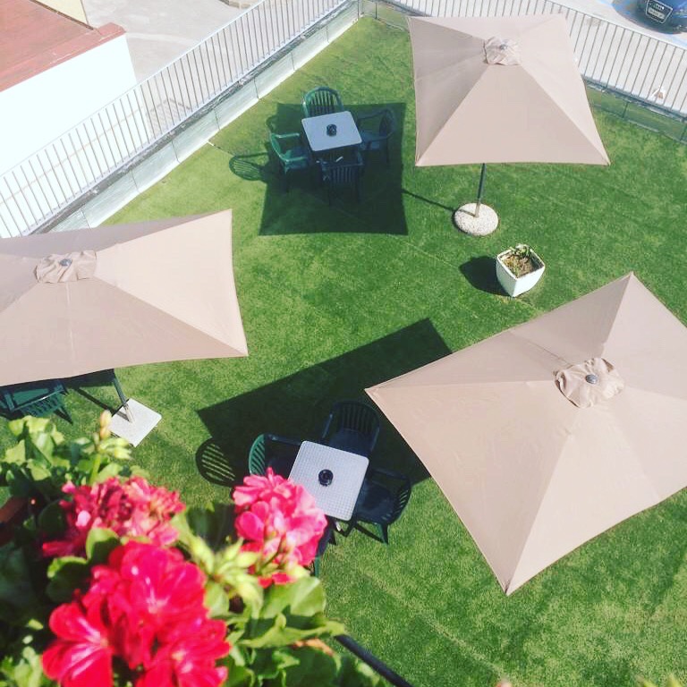 Terrasse de l'hôtel vue d'en haut