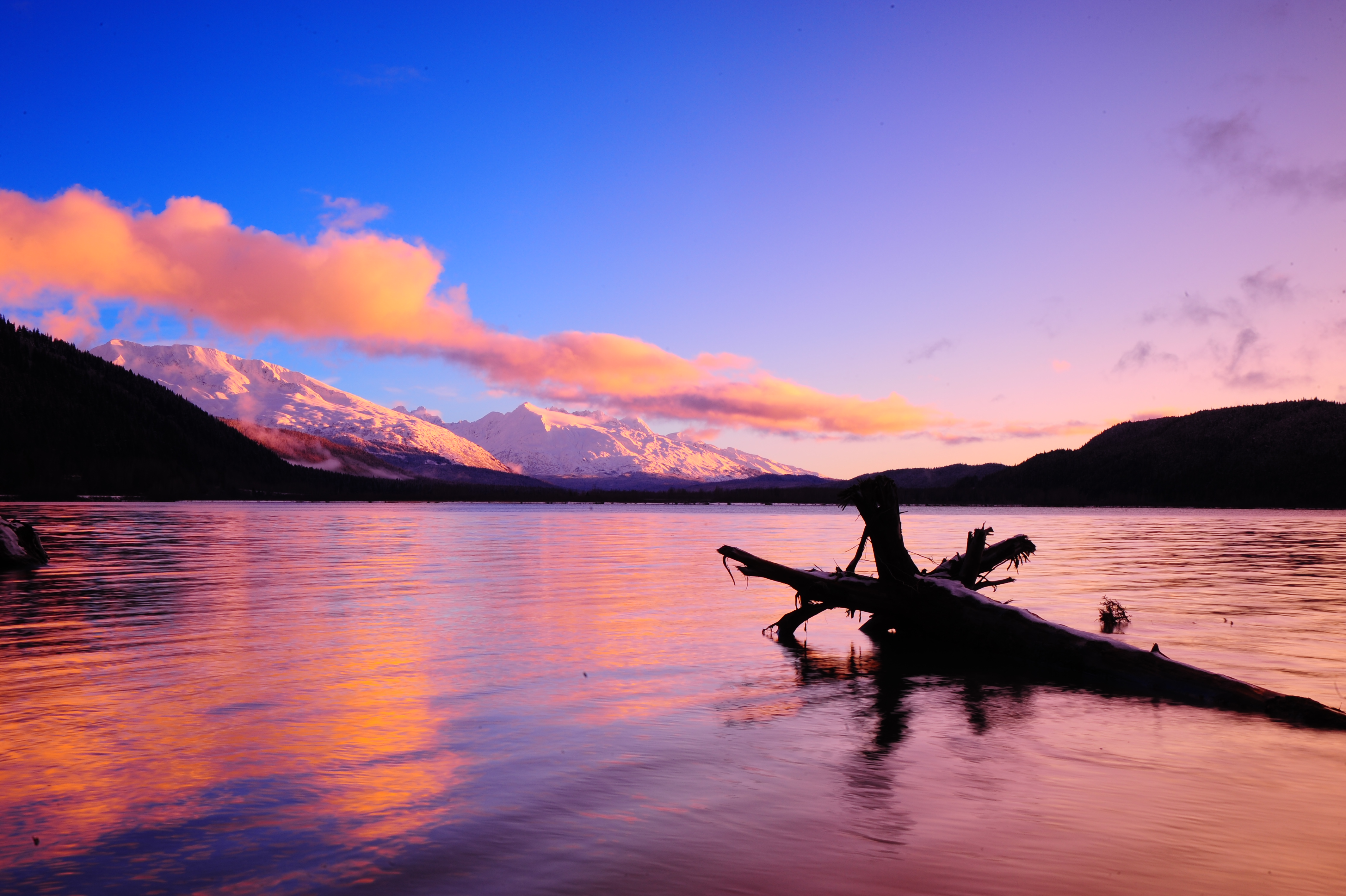 Sunset off Kenai Lake