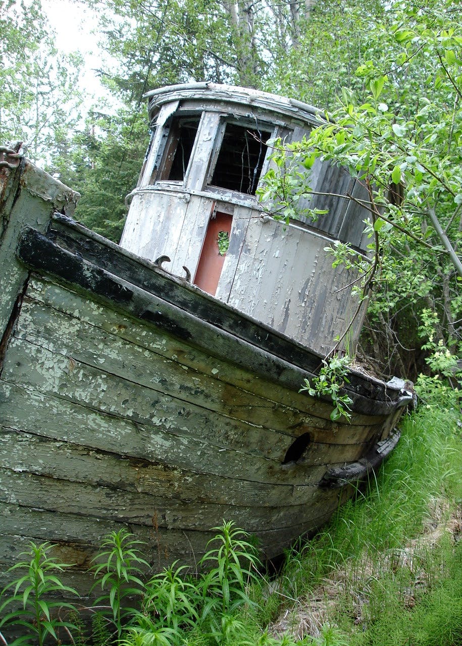 Old Boat "I A R Juneau" on property
