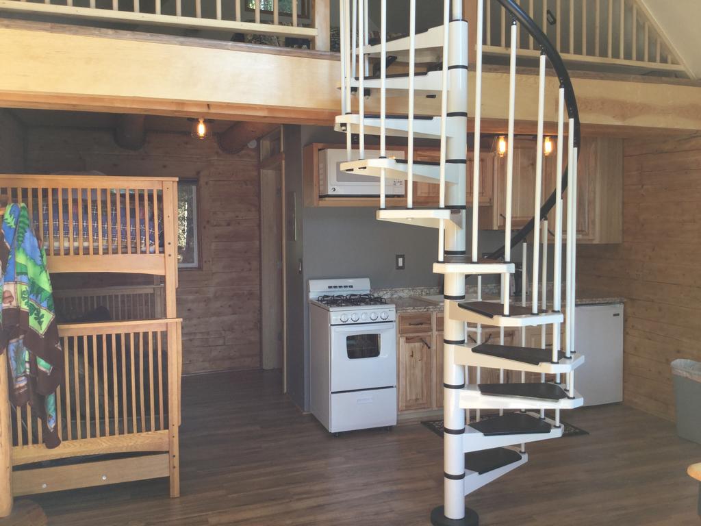 Lakeview Cabin spiral staircase