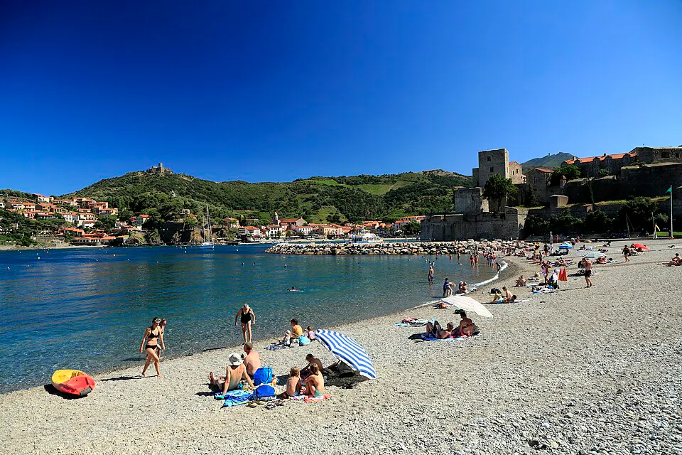 Plage Boramar à Collioure