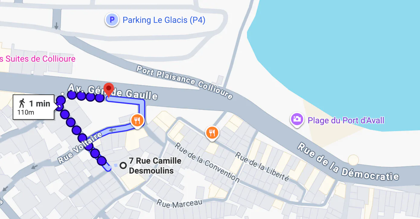 Accès aux poubelles publiques à Collioure