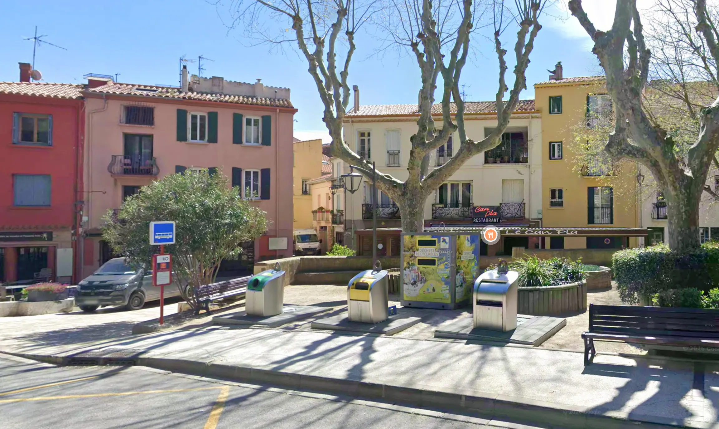 Emplacement des poubelles publiques à Collioure
