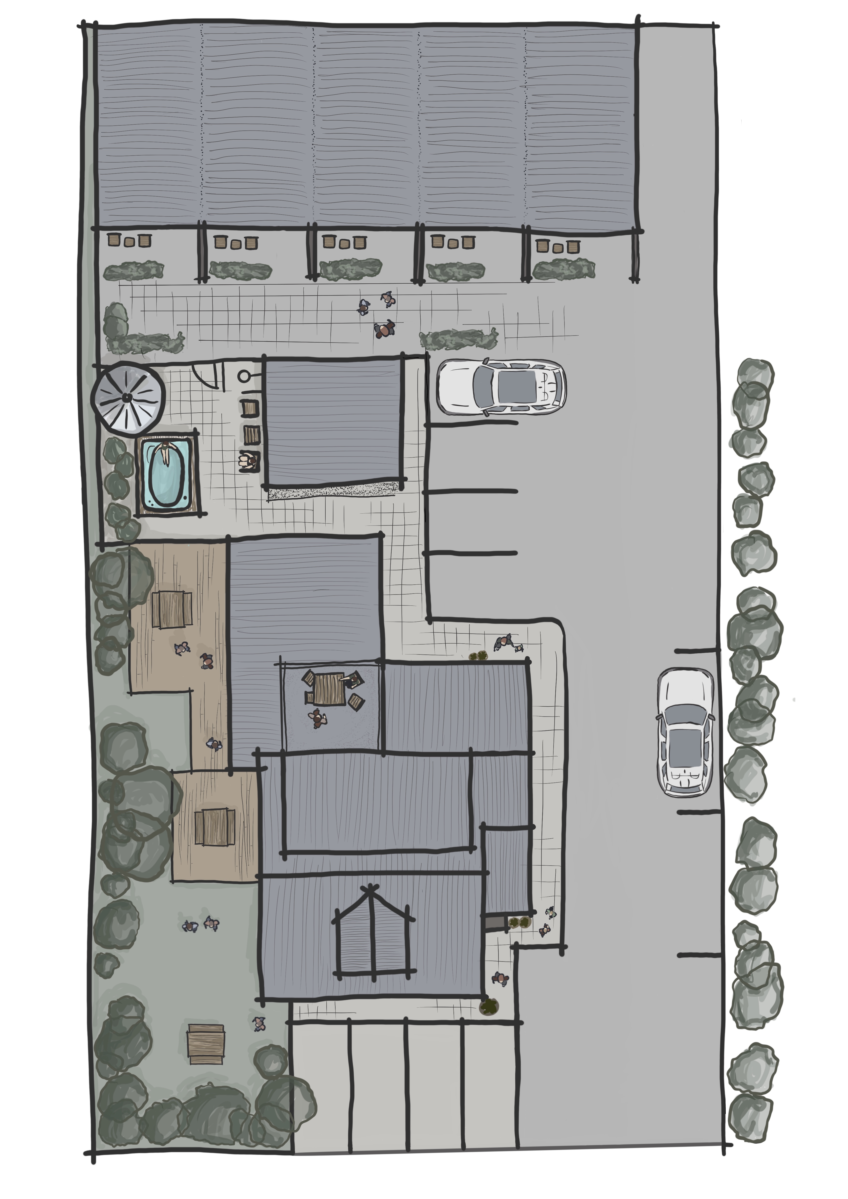 Inni apartments - siteplan - free parking on site