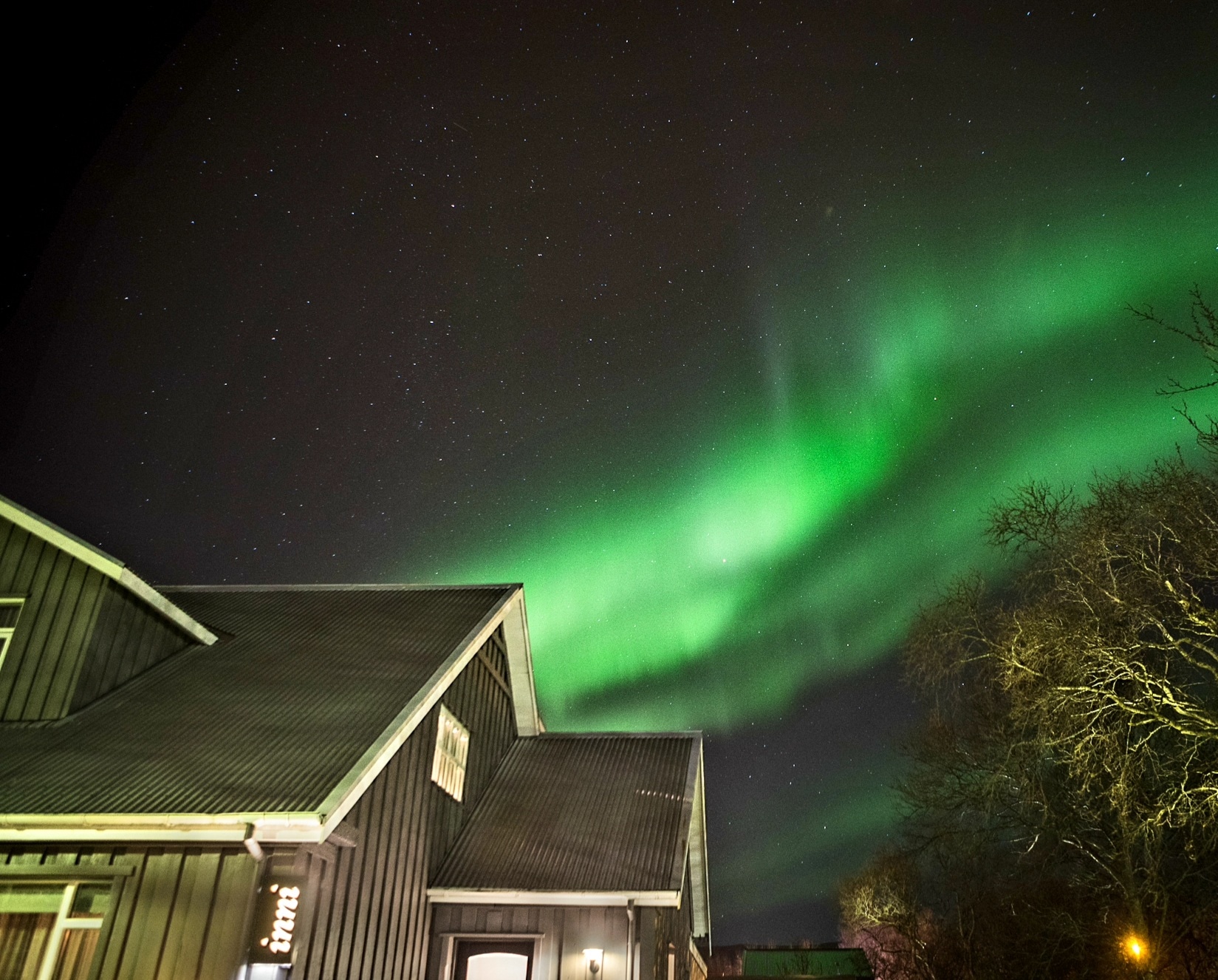 Northern lights (Aurora Borealis) at Inni apartments