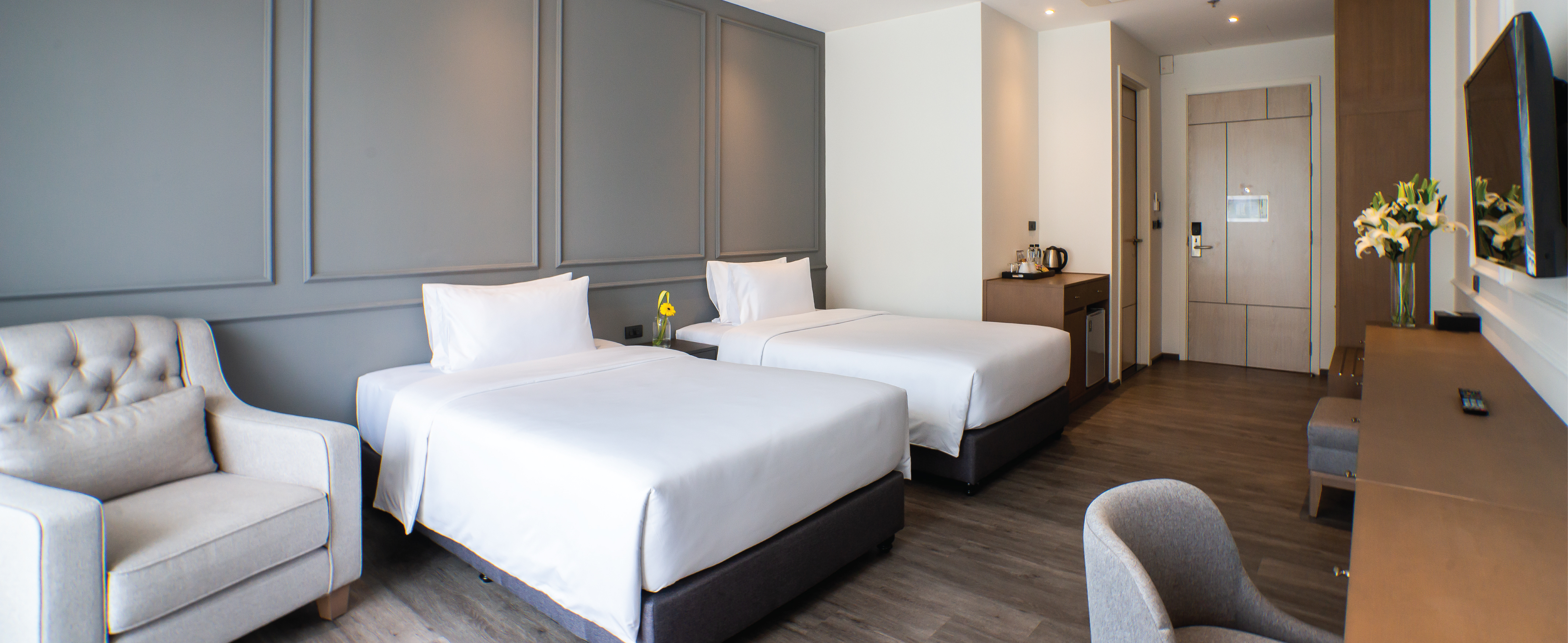Deluxe Twin Bed, Pattaya Hotel, Elegant Hotel, One Patio Hotel, 파타야 호텔, 엘레강트 호텔