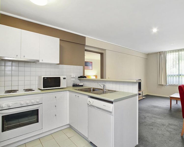 One Bedroom Apartment features a fully equipped kitchen , private laundry, spacious separate living and a dining area.
